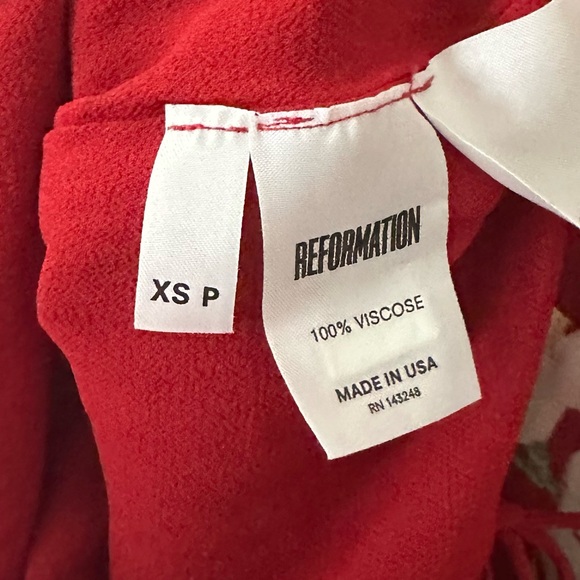 Reformation Red Collins Floral Wrap Mini Dress Size XS - Picture 9 of 11